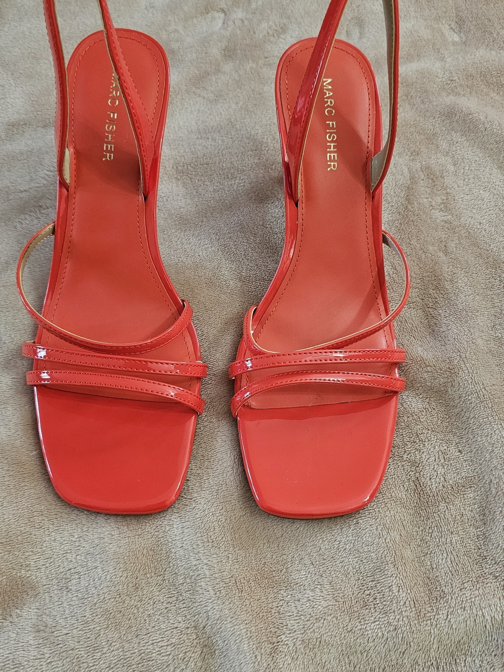 Marc Fisher Red Patent Slingback Sandals